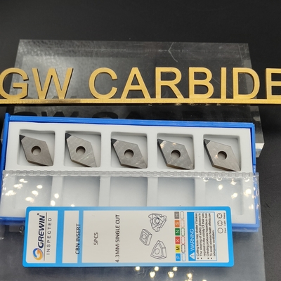 Mulino di estremità del diamante PCD del carburo di tungsteno/singola inserzione 4.3mm del CBN del taglio