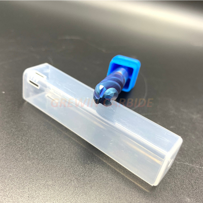 HRC65/mulino di estremità rivestito nano blu del naso della palla del carburo di tungsteno del carburo